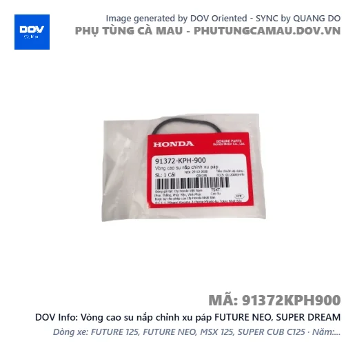 Vòng cao su nắp chỉnh xu páp FUTURE NEO, SUPER DREAM — 91372KPH900