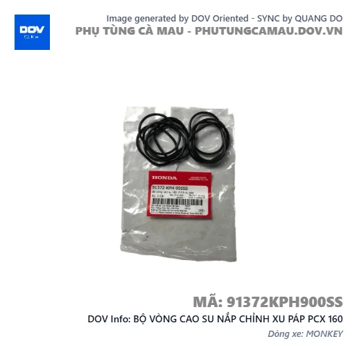 BỘ VÒNG CAO SU NẮP CHỈNH XU PÁP PCX 160 — 91372KPH900SS