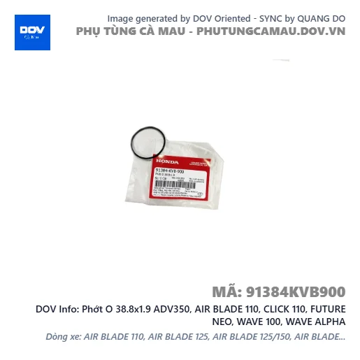 Phớt O 38.8x1.9 ADV350, AIR BLADE 110, CLICK 110, FUTURE NEO, WAVE 100, WAVE ALPHA — 91384KVB900