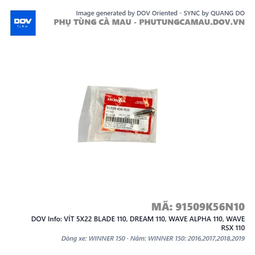 VÍT 5X22 BLADE 110, DREAM 110, WAVE ALPHA 110, WAVE RSX 110 — 91509K56N10