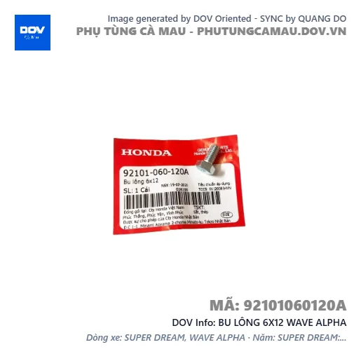 BU LÔNG 6X12 WAVE ALPHA — 92101060120A