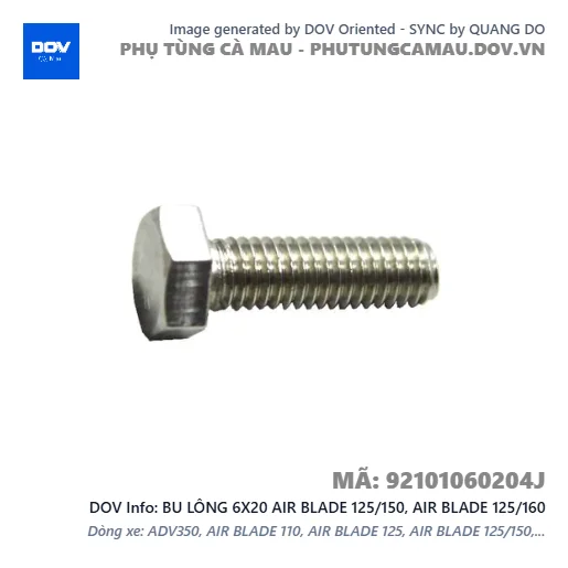 BU LÔNG 6X20 AIR BLADE 125/150, AIR BLADE 125/160 — 92101060204J
