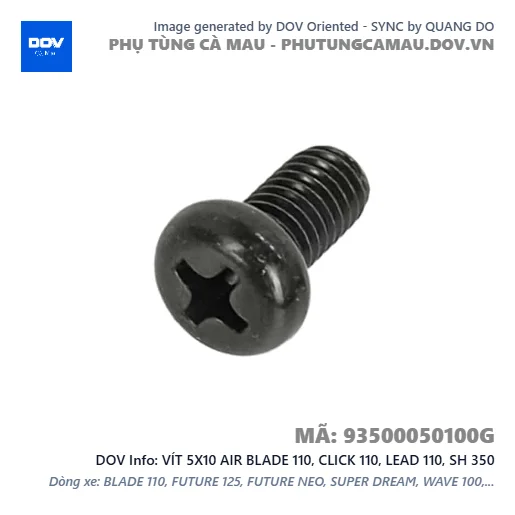 VÍT 5X10 AIR BLADE 110, CLICK 110, LEAD 110, SH 350 — 93500050100G