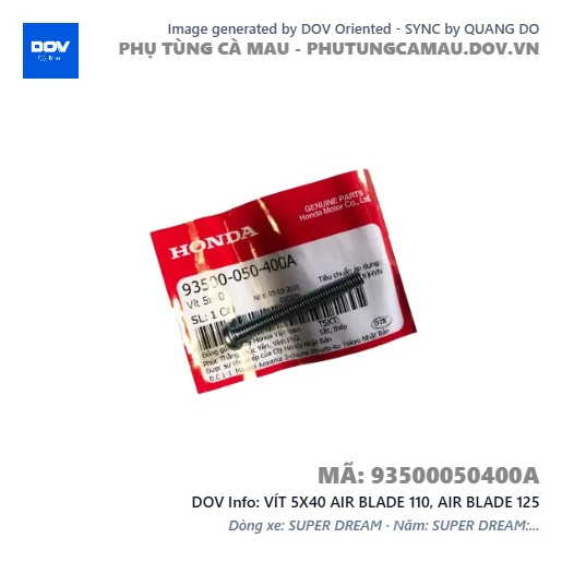 VÍT 5X40 AIR BLADE 110, AIR BLADE 125 — 93500050400A