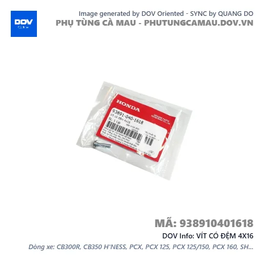 VÍT CÓ ĐỆM 4X16  — 938910401618