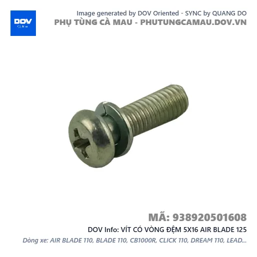 VÍT CÓ VÒNG ĐỆM 5X16 AIR BLADE 125 — 938920501608