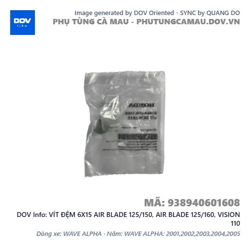 VÍT ĐỆM 6X15 AIR BLADE 125/150, AIR BLADE 125/160, VISION 110 — 938940601608
