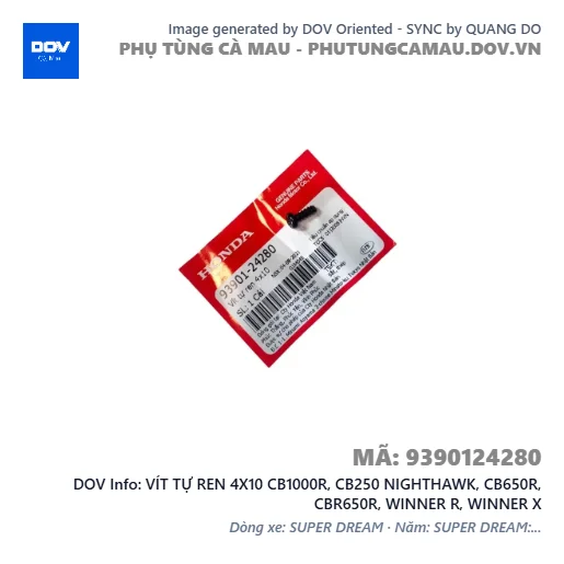 VÍT TỰ REN 4X10 CB1000R, CB250 NIGHTHAWK, CB650R, CBR650R, WINNER R, WINNER X — 9390124280
