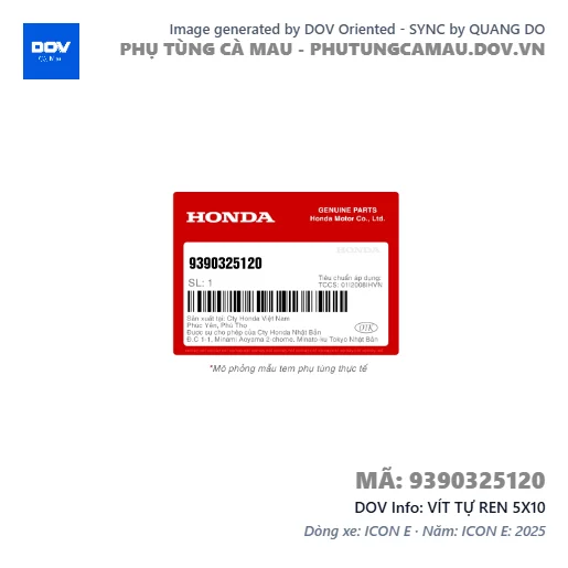 VÍT TỰ REN 5X10  — 9390325120