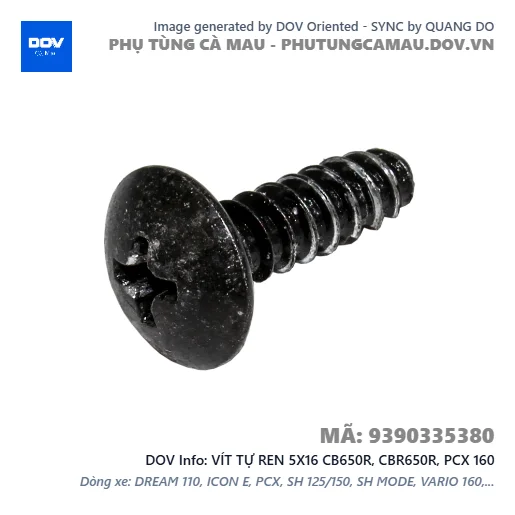 VÍT TỰ REN 5X16 CB650R, CBR650R, PCX 160 — 9390335380