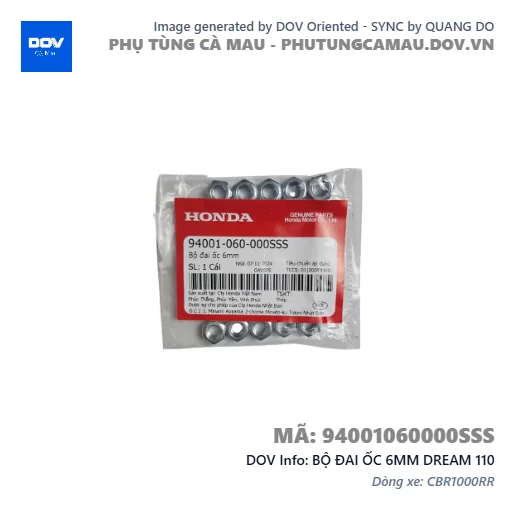 BỘ ĐAI ỐC 6MM DREAM 110 — 94001060000SSS