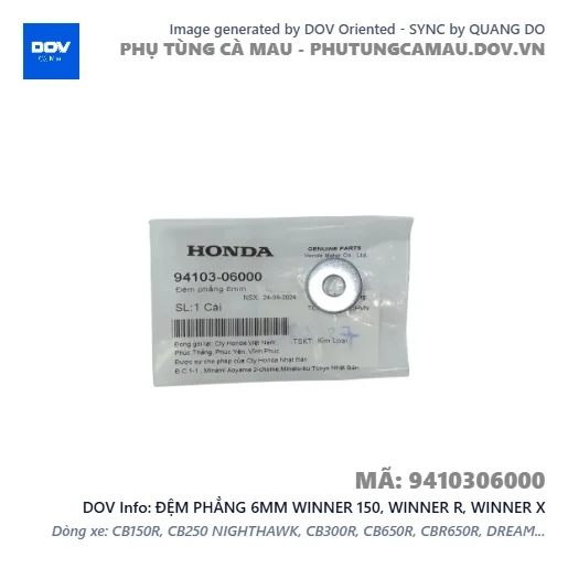 ĐỆM PHẲNG 6MM WINNER 150, WINNER R, WINNER X — 9410306000