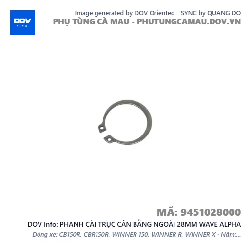 PHANH CÀI TRỤC CÂN BẰNG NGOÀI 28MM WAVE ALPHA — 9451028000