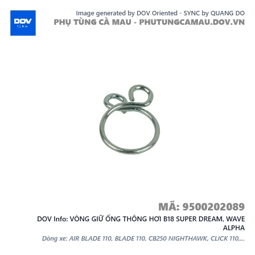 VÒNG GIỮ ỐNG THÔNG HƠI B18 SUPER DREAM, WAVE ALPHA — 9500202089