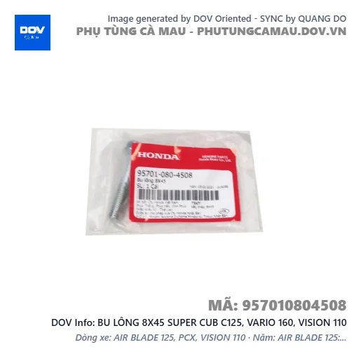 BU LÔNG 8X45 SUPER CUB C125, VARIO 160, VISION 110 — 957010804508