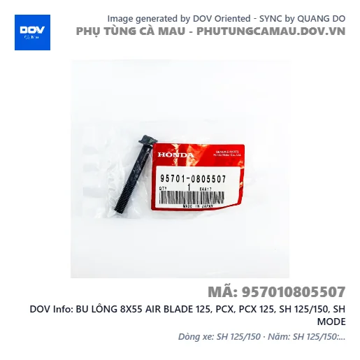 BU LÔNG 8X55 AIR BLADE 125, PCX, PCX 125, SH 125/150, SH MODE — 957010805507