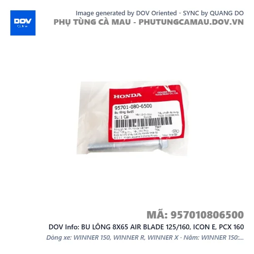 BU LÔNG 8X65 AIR BLADE 125/160, ICON E, PCX 160 — 957010806500