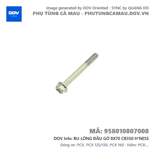 BU-LÔNG ĐẦU GỜ 8X70 CB350 H'NESS — 958010807008