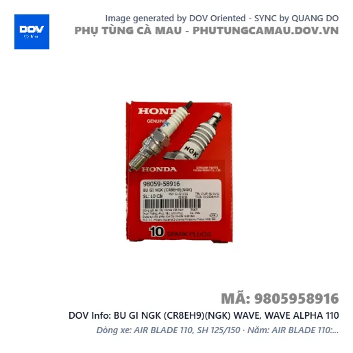 BU GI NGK (CR8EH9)(NGK) WAVE, WAVE ALPHA 110 — 9805958916