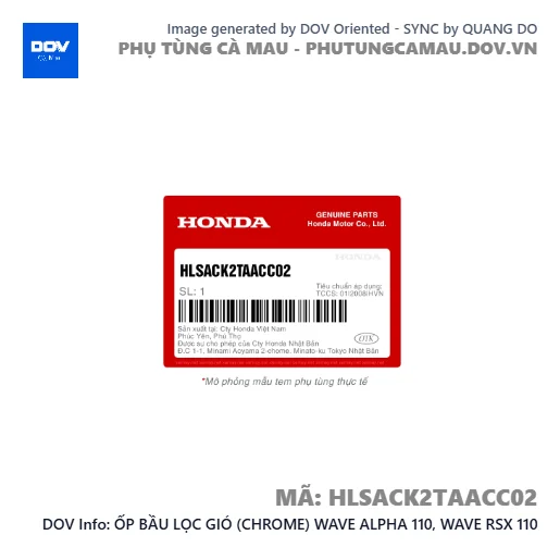ỐP BẦU LỌC GIÓ (CHROME) WAVE ALPHA 110, WAVE RSX 110 — HLSACK2TAACC02