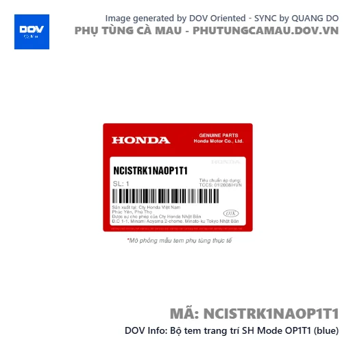 Bộ tem trang trí SH Mode OP1T1 (blue)  — NCISTRK1NAOP1T1