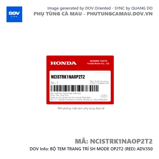 BỘ TEM TRANG TRÍ SH MODE OP2T2 (RED) ADV350 — NCISTRK1NAOP2T2