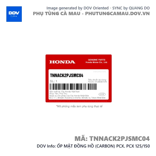 ỐP MẶT ĐỒNG HỒ (CARBON) PCX, PCX 125/150 — TNNACK2PJSMC04