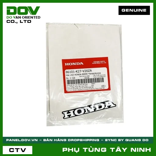 MÁC CHỮ HONDA 80MM *NHA62B,R34 — 86101K27V20ZA