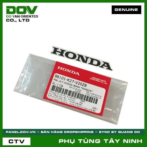 MÁC CHỮ HONDA 80MM *NHA62X* — 86101K27V20ZB