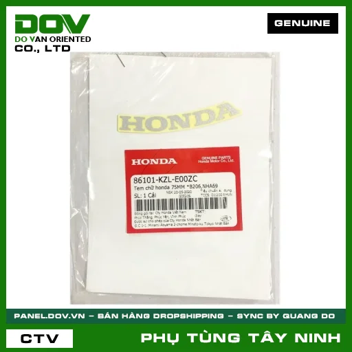 TEM CHỮ HONDA 75MM *B206,NHA69 — 86101KZLE00ZC