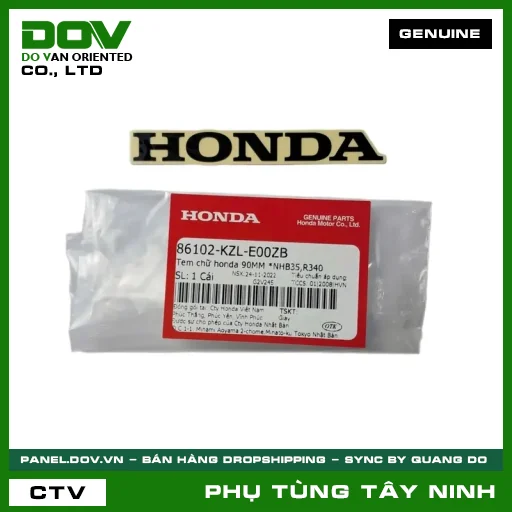 TEM CHỮ HONDA 90MM *NHB35,R340 — 86102KZLE00ZB
