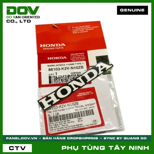 MÁC CHỮ HONDA 110MM *NH196, NH436M* — 86103K2VN10ZB
