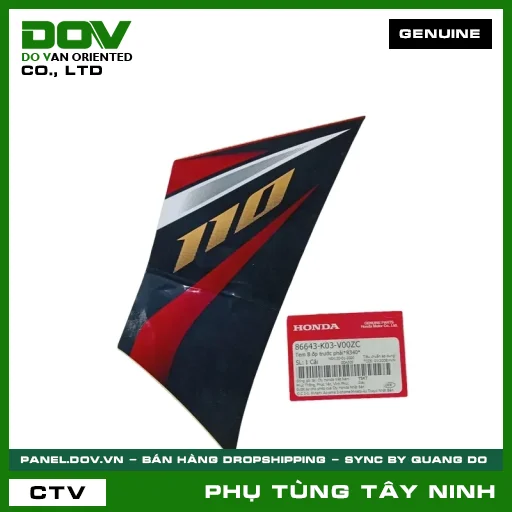TEM B ỐP TRƯỚC PHẢI*R340* — 86643K03V00ZC
