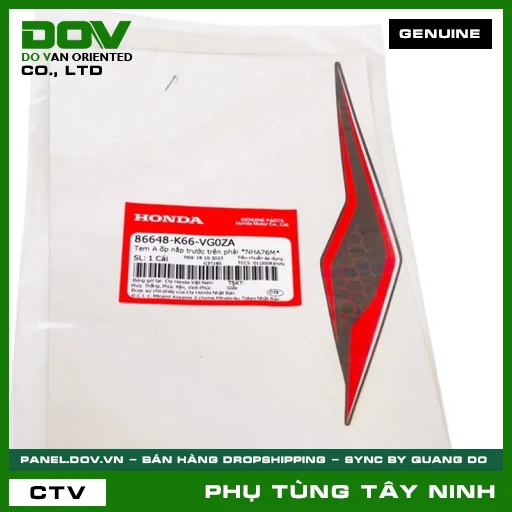 TEM A ỐP NẮP TRƯỚC TRÊN PHẢI *NHA76M* — 86648K66VG0ZA