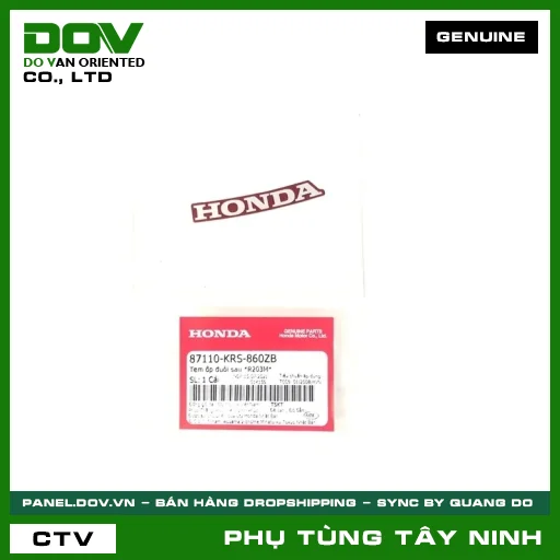 TEM ỐP ĐUÔI SAU *R203M* — 87110KRS860ZB