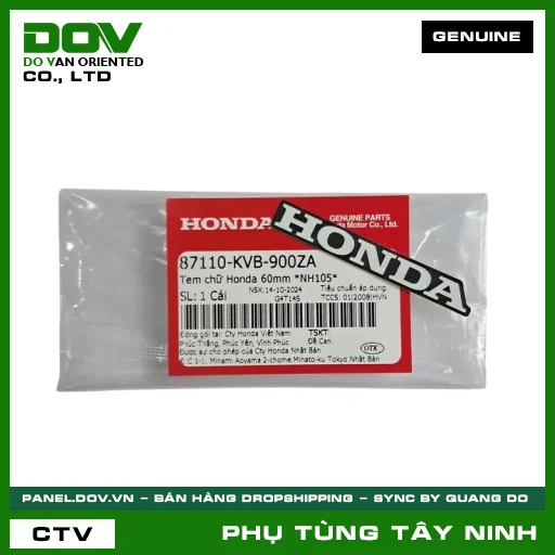 TEM CHỮ HONDA 60MM *NH105* — 87110KVB900ZA