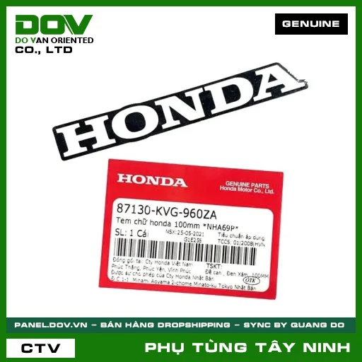 TEM CHỮ HONDA 100MM *NHA69P* — 87130KVG960ZA