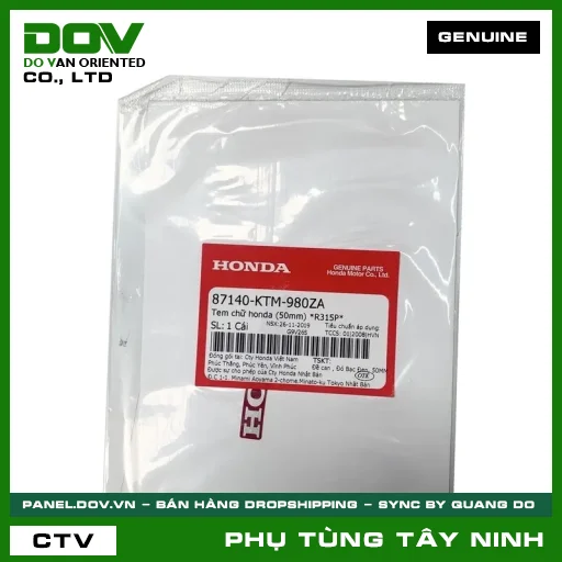 TEM CHỮ HONDA (50MM) *R315P* — 87140KTM980ZA