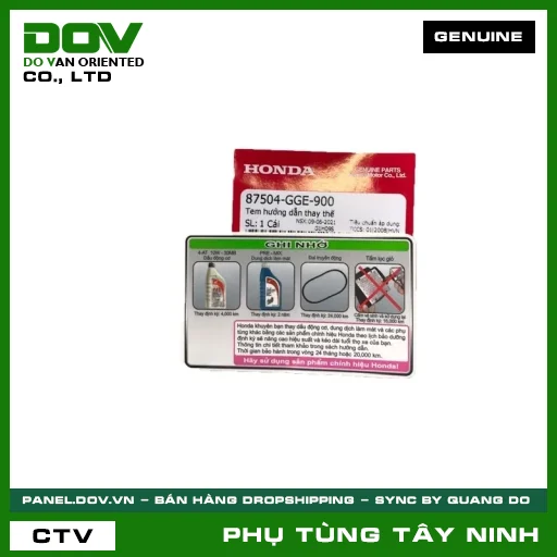TEM HƯỚNG DẪN THAY THẾ — 87504GGE900