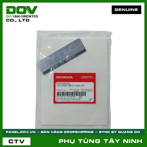 TEM HƯỚNG DẪN SỬ DỤNG LỐP — 87505GBGB20