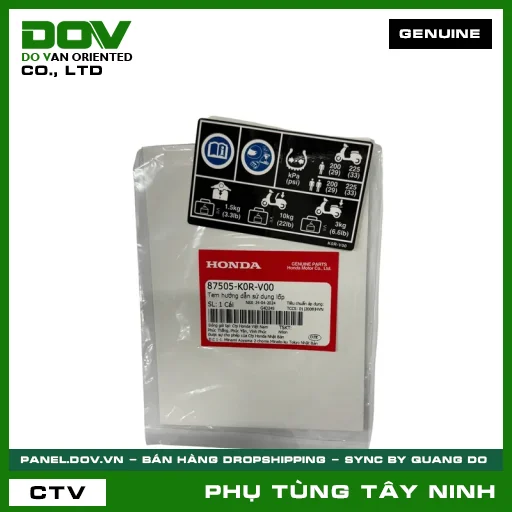 TEM HƯỚNG DẪN SỬ DỤNG LỐP — 87505K0RV00