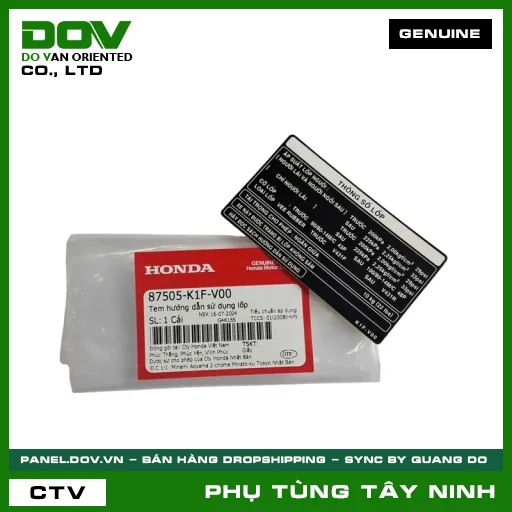 TEM HƯỚNG DẪN SỬ DỤNG LỐP — 87505K1FV00