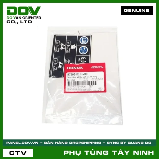 TEM THÔNG SỐ LỐP, SÊN TẢI, TẢI TRỌNG — 87505K1NV00