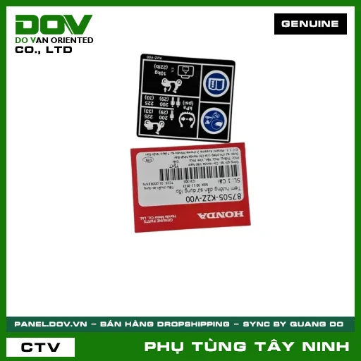 TEM HƯỚNG DẪN SỬ DỤNG LỐP — 87505K2ZV00