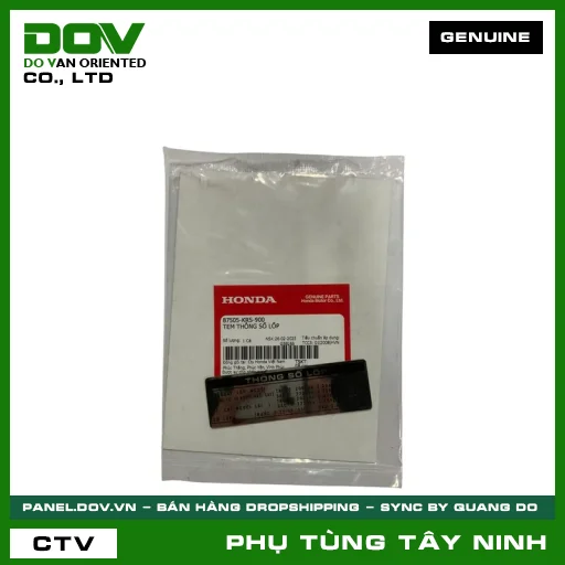 TEM THÔNG SỐ LỐP — 87505KRS900