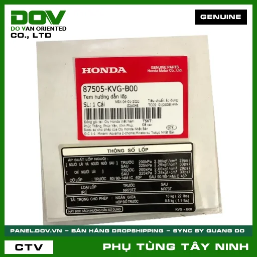 TEM HƯỚNG DẪN LỐP — 87505KVGB00