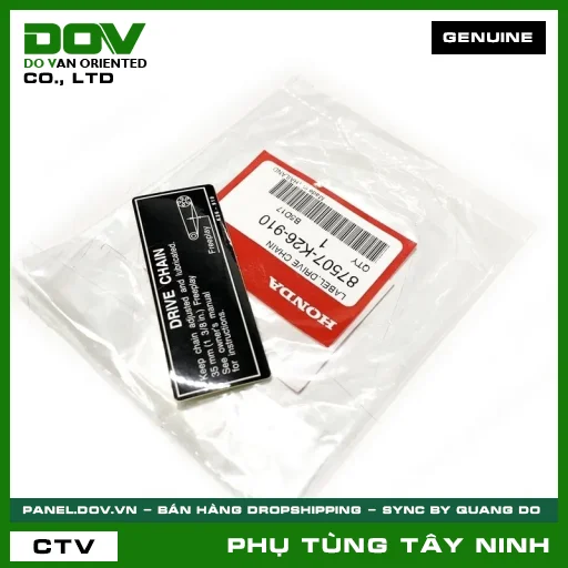 TEM DÁN THÔNG SỐ SÊN TẢI — 87507K26910