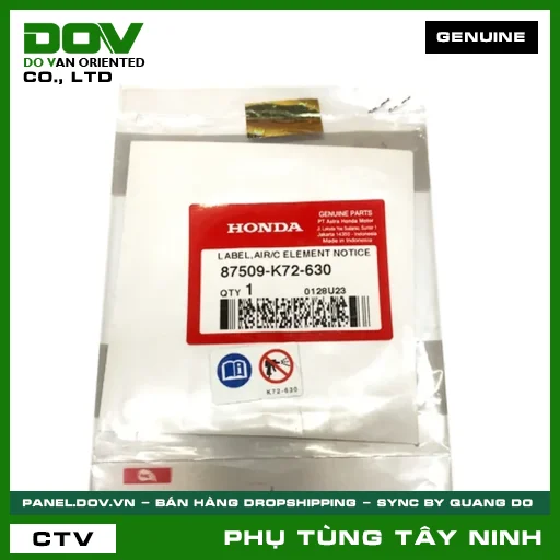 TEM BỘ LỌC GIÓ — 87509K72630