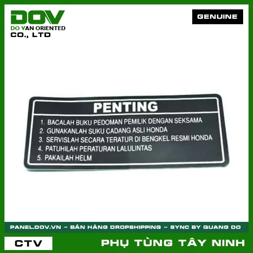 TEM HƯỚNG DẪN LÁI XE — 87560KVB930