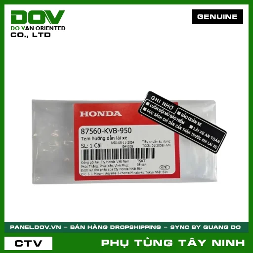 TEM HƯỚNG DẪN LÁI XE — 87560KVB950